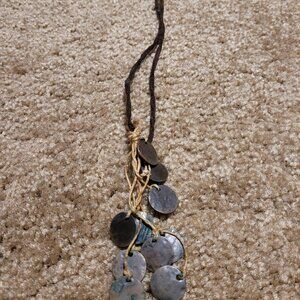 Express brand brown leather with bronze round charms